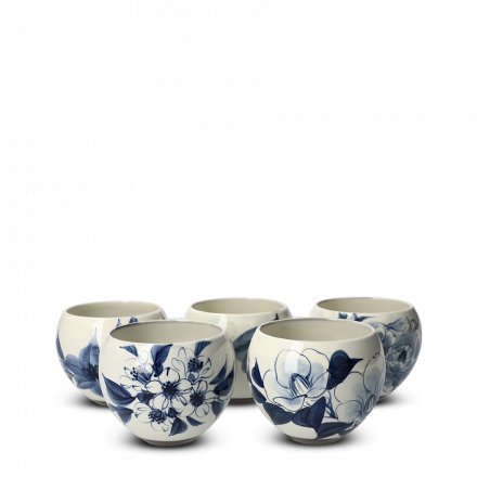 Coffret De 5 Tasses À Thé Japonaises En Argile Sometsukesōka