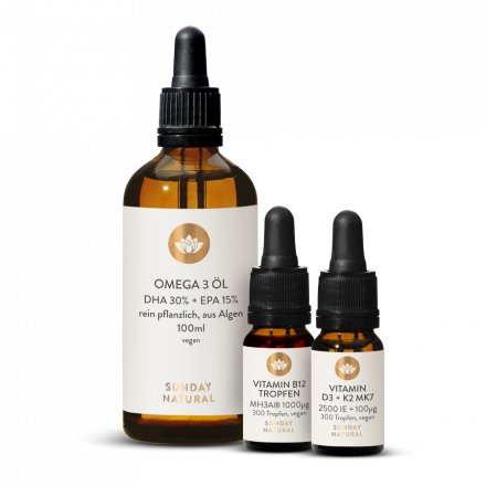 Coffret de vitamines D3, K2 et B12 + oméga-3