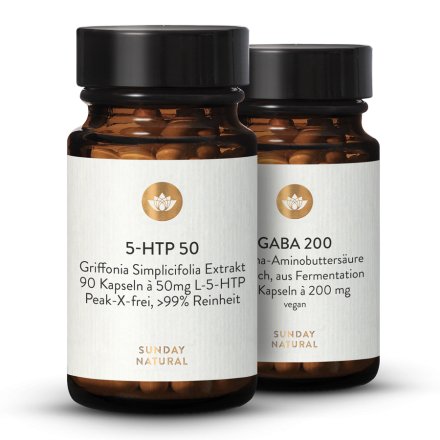5-Htp 50mg + GABA 200, Haute Pureté, Vegan