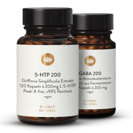 5-Htp 200mg + GABA 200, Haute Pureté, Vegan