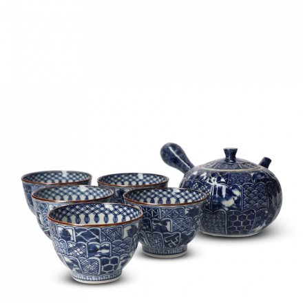 Coffret 5 Tasses À Thé Japonaises En Porcelaine Kikuborishonzui