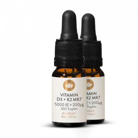 Vitamines D3 5000 Ui + K2 Mk7 200 µg 300 Gouttes