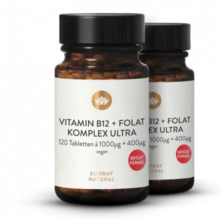 Vitamine B12 Et Acide Folique MH3A® 1000µg + Complexe De Folate 400µg