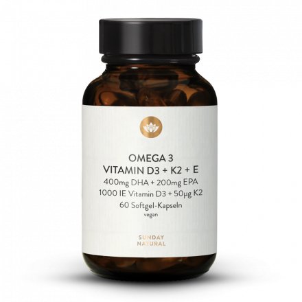 Oméga-3 avec vitamine D3 + K2 + E Vegan
