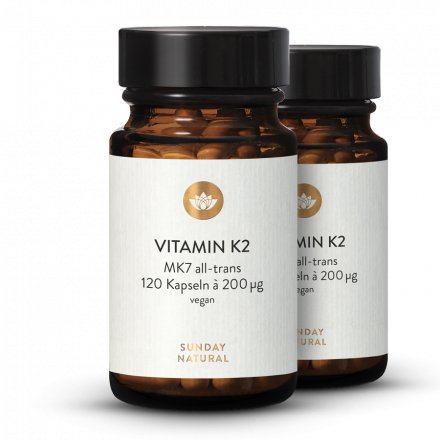 Vitamine K2 Mk7 200 µg Tout-Trans Vegan 120 Gélules À Dosage Élevé