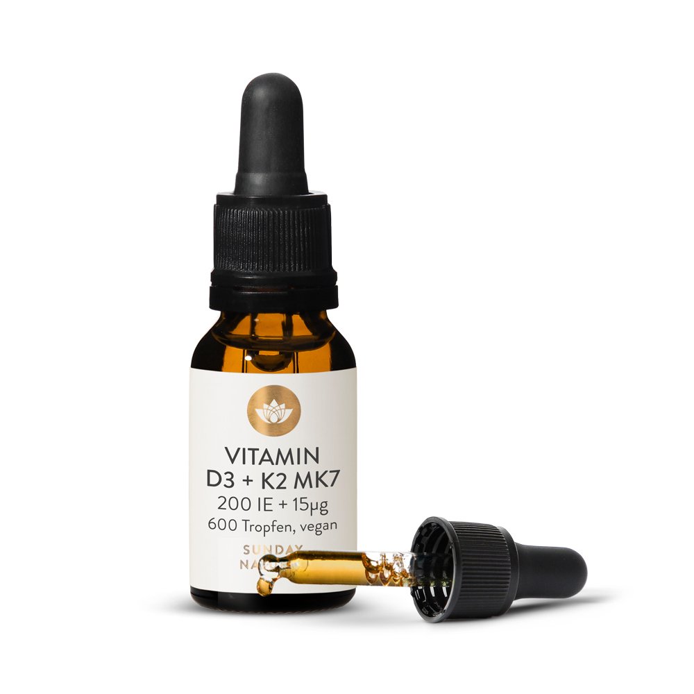 Vitamines D3 0 Ui K2 Mk7 15µg All Trans Vegan Pour Bebes Et Enfants 600 Gouttes Sunday Natural
