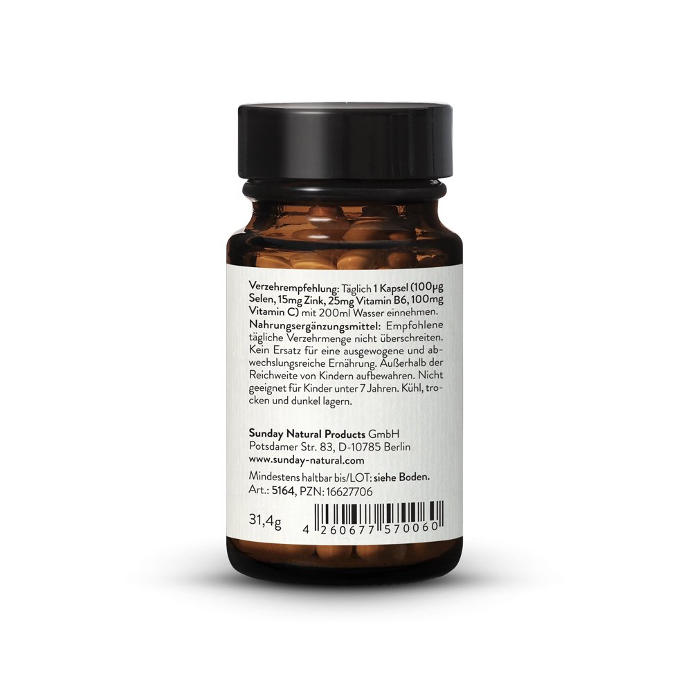 Zinc & sélénium + cofacteurs vitamine C et vitamine B6. 2 x 120 gélules