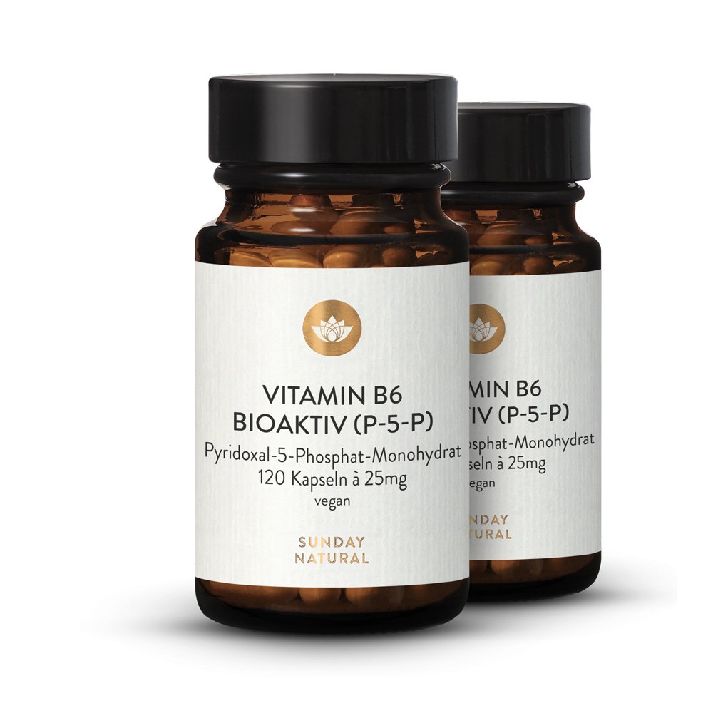 Vitamine B6, forme P5P bioactive, vegan, à haute dose. 120 gélules