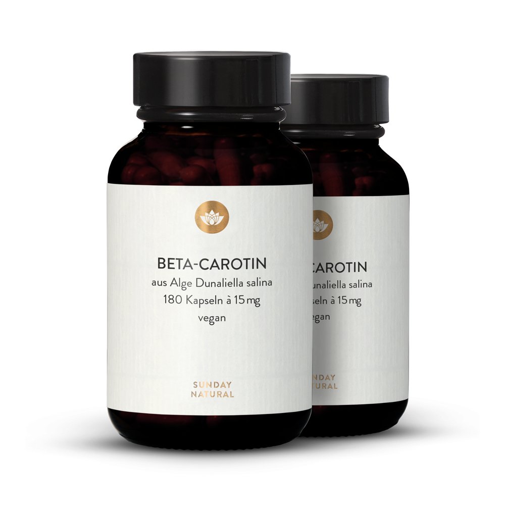 Bêtacarotène 15 mg naturel de l'algue Dunaliella Salina 2 x 180 gélules