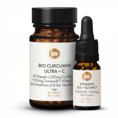 Curcumine Ultra Avec Vitamines C + D3 5000 UI + K2 Mk7 200 µg